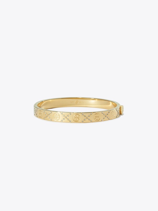 Tory Burch Jewelry - Tory Burch T MONOGRAM PAVE HINGE BRACELET Tory Gold/Crystal luxury designer